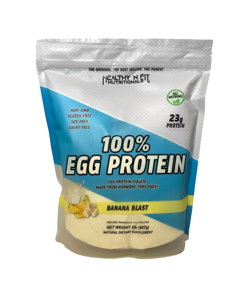 Friska N Fit 100% EGG PROTEIN- Banana (2lb): 100% äggvitt protein PLUS naturliga peptider. Naturligt sötad, Keto, Paleo Friendly