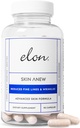 Elon Skin Anew med Hydrolyzed Collagen & Hyaluronic Acid & Grape Seed Extract & Antioxidanter | Hydrating & Anti Aging Supplement för Vibrant Skin Health (90 kapslar)