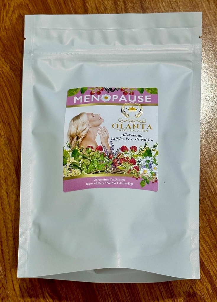 MENOPAUSE TEA - naturligt stöd klimakteriet vitaminer för kvinnor, klimakteriet stöd kosttillskott, stöd när heta blinkar klimakteriet naturligt med Ashwagandha - 20 Premium Tea Sachets