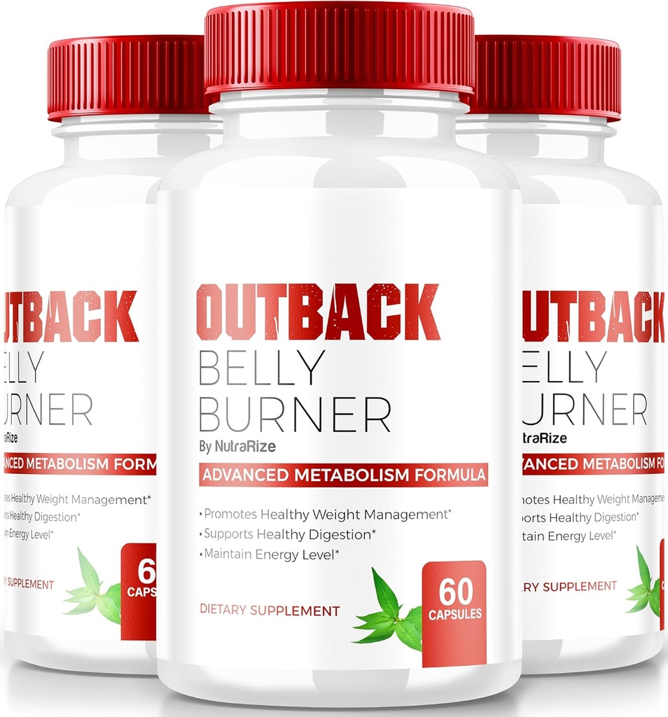 (3 Pack) Outback Belly Burner Pills, Premium Out Back Belly Burner Keto Capsules, All Natural Keto Weight Loss Supplement för att stödja Fitness och Body Goals, Officiell Outback BellyBurner (180 kapslar)