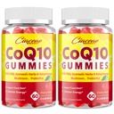 CoQ10 Gummies med PQQ - 400 MG Coenzyme Q10 High Potency, förbättrad med ayurvediska örter, Adaptogenic Mushroom Blend & Probiotika för hjärta, hjärna, energi, immunitet, Cherry Flavor, 120 Vegan Gummies