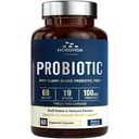 Probiotiska 60 miljarder 19 stammar med organisk prebiotikum för män och kvinnor, Digestive & Immune Health, Shelf Stable Delayed Release, Non-GMO No Dairy, 60 Vegan Caps