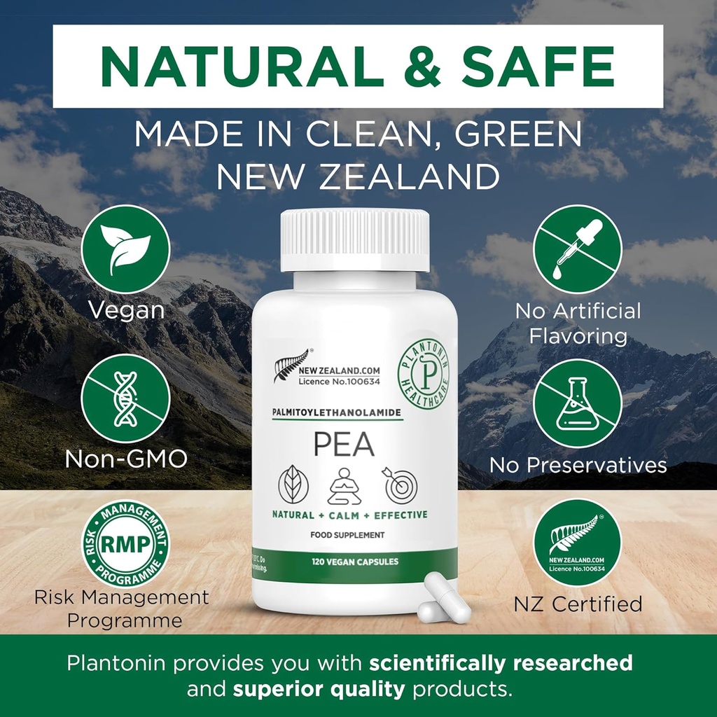 Palmitoylethanolamide Pea Supplement 600mg - Micronized Pea Supplements 99% - 2 månader Supply - Avancerad naturligt stöd för gemensam komfort