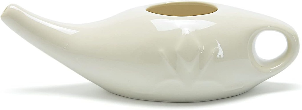 Keramisk Neti Pot för Nasal Sinus Cleansing Wash Irrigation Relief - Microwave och Dishwasher Safe - Petite