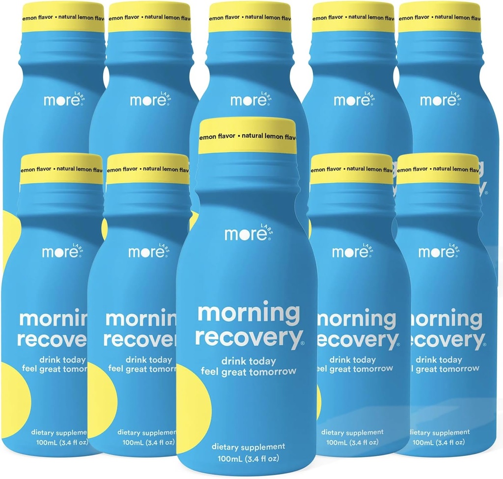 Mer Labs Morning Recovery Natural Lemon Flavor Electrolyte & Milk Thistle Drink 10 Pack | Hydrate medan du dricker | Högt lösligt flytande DHM