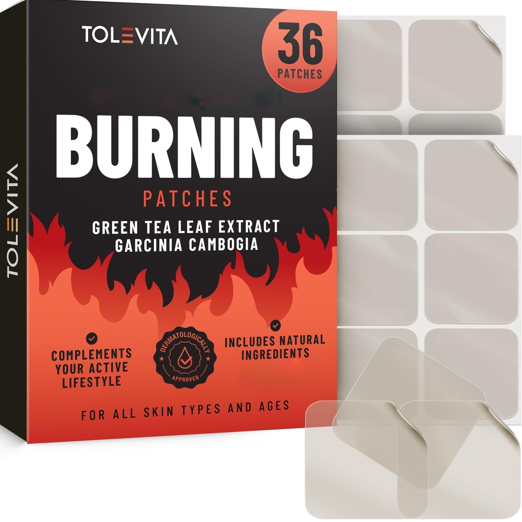 TOLEVITA Patches med Garcinia Cambogia - 36 Pcs | Easy-to-Use Natural Patches för aktiva livsstilar, gym, fitness och daglig vitalitet