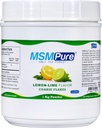 KALA HEALTH MSMPure Lemon Lime smaksatt grov MSM-pulverflingor - USA-Made MSM för gemensam hälsa, hudutseende och hår- och nagelstöd - 2,2 lb, organisk svavel