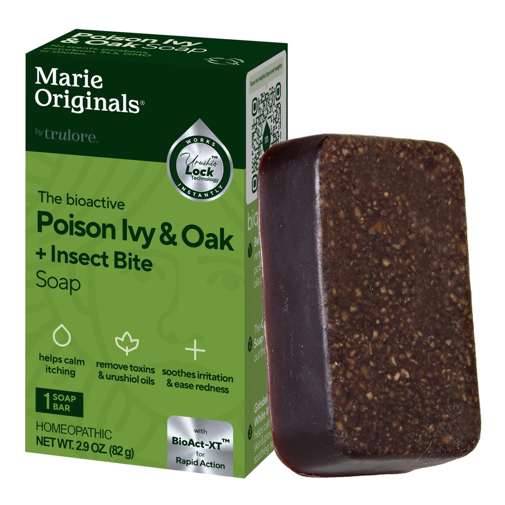 Marie's Original Poison Ivy Soap Bar | All Natural Poison Ivy Treatment | Anti-Itch Skin Cleanser Bar Wash för Poison Ivy, Poison Oak & Sumac | Removes Oils, Soothes & Relieves Rashes | 2,9 uns