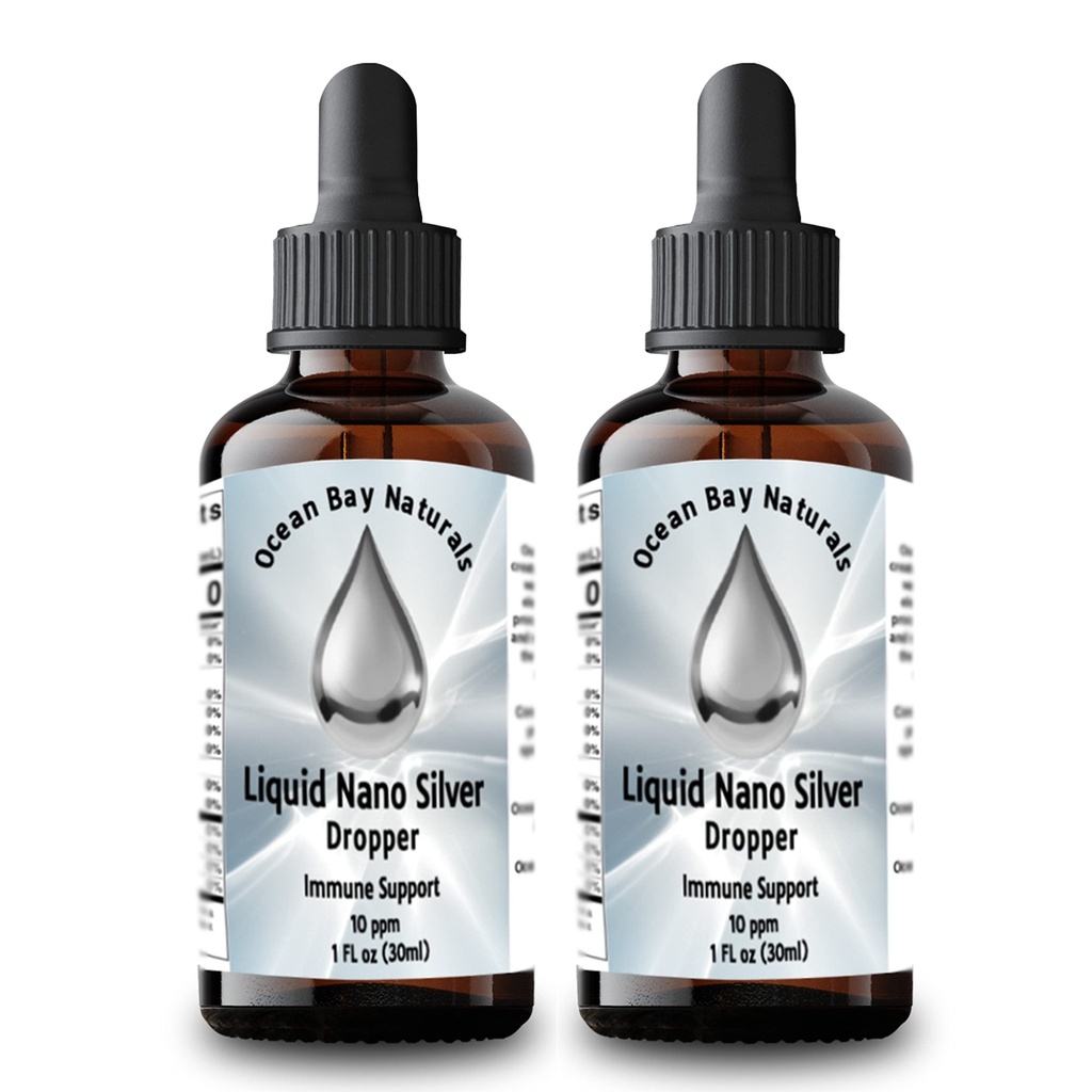 Flytande Nano Silver | Mer Absorberbart än kolloidalt silver | 10ppm | Twin Pack | 1oz Dropper