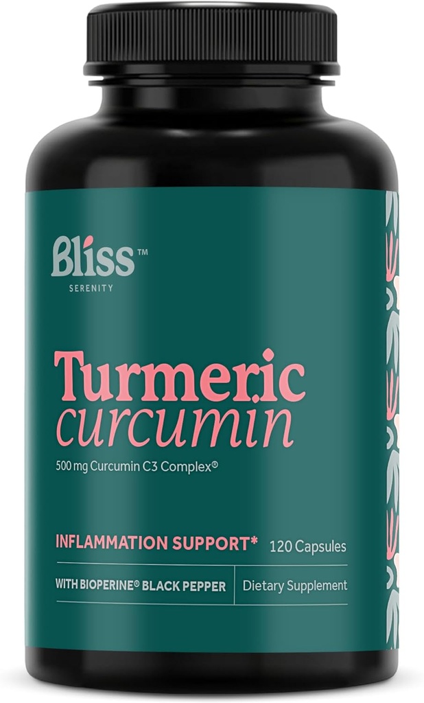 Gurkmeja Curcumin C3 Complex 500 mg, Förbättrad med Black Pepper för bättre absorption; Kosher Certified, Non-GMO och Gluten Free - Standardiserade 95% Curcuminoids - 120 VegCaps
