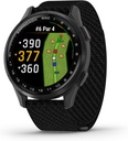 Garmin Approach® S50, Advanced Golf GPS Smartwatch, AMOLED Display, On-Course-funktioner, Wrist-Based Heart Rate, Slate Aluminum Bezel med Black ComfortFit Nylon Band
