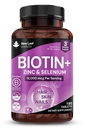 Biotin Hair Growth Vitamins 12000mcg High Strength med kokosolja - Främjar hälsosam hår hud och naglar - Biotin Vitaminer för kvinnor och män Vegan, Gluten fria tillskott - Gjord i Storbritannien av New Leaf