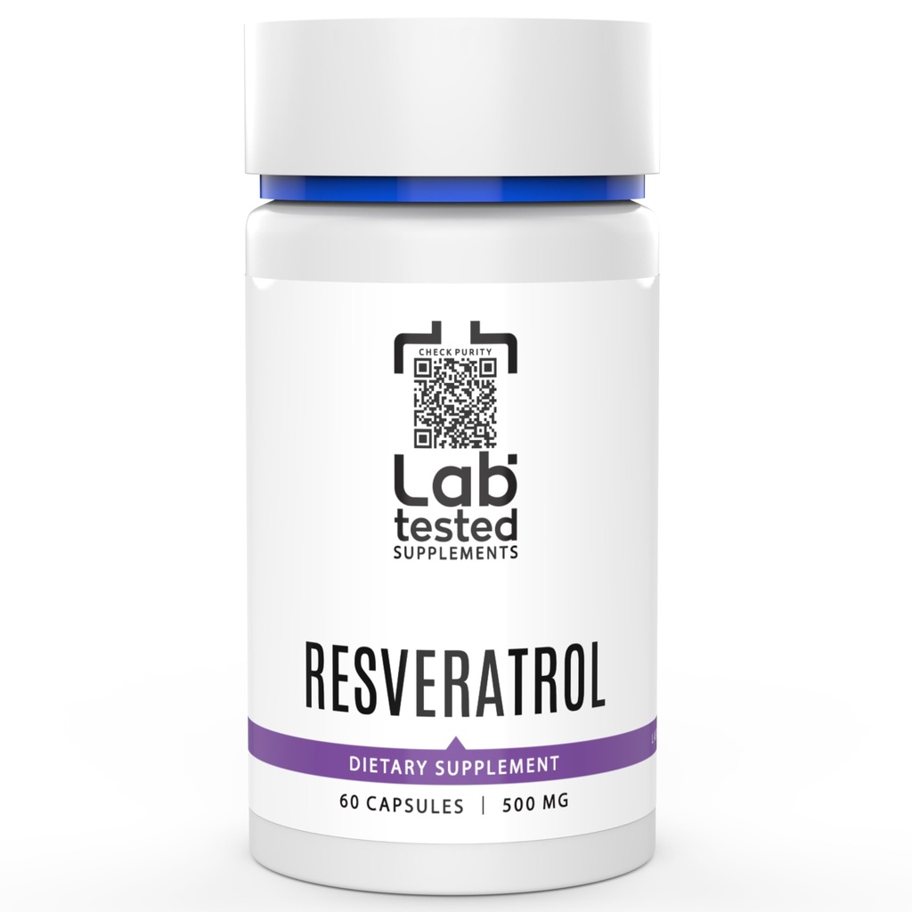 Trans-Resveratrol - 60 500 mg kapslar - 3rd Party COA Tillhandahållen med varje lott # - Pure Resveratrol - Inga fillers