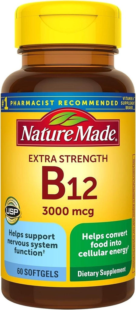 Extra styrka vitamin B12 3000 mcg Softgels, 60 greve