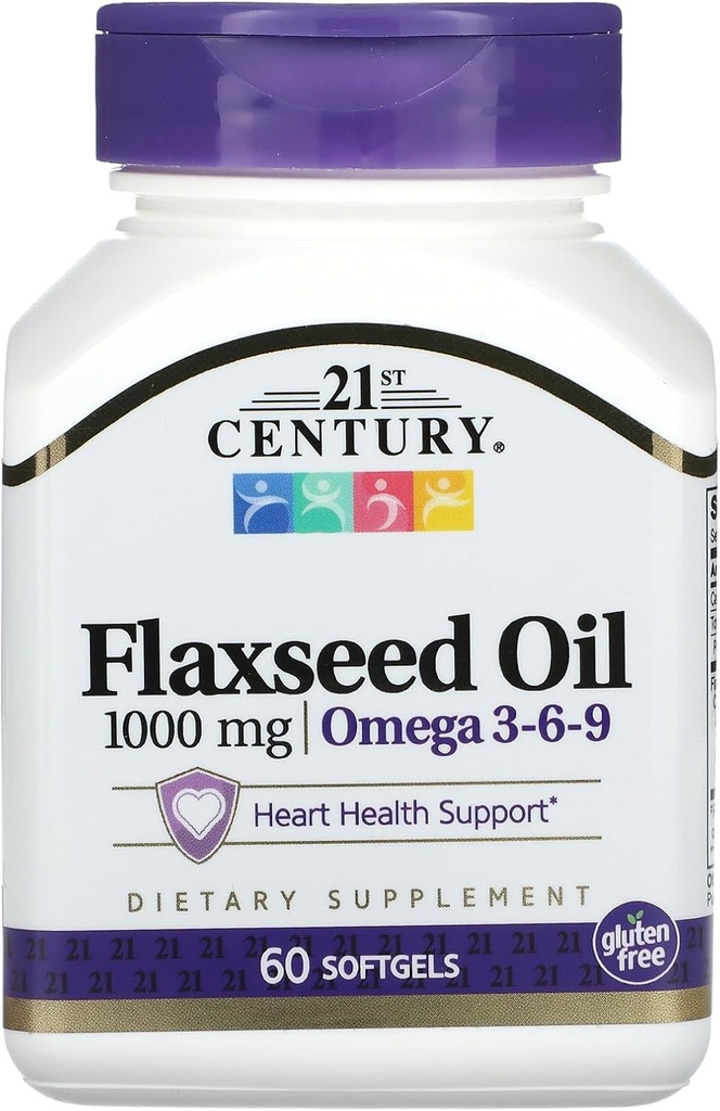21st Century Flaxseed Oil 1000 mg Softgels, 60 greve (22407)
