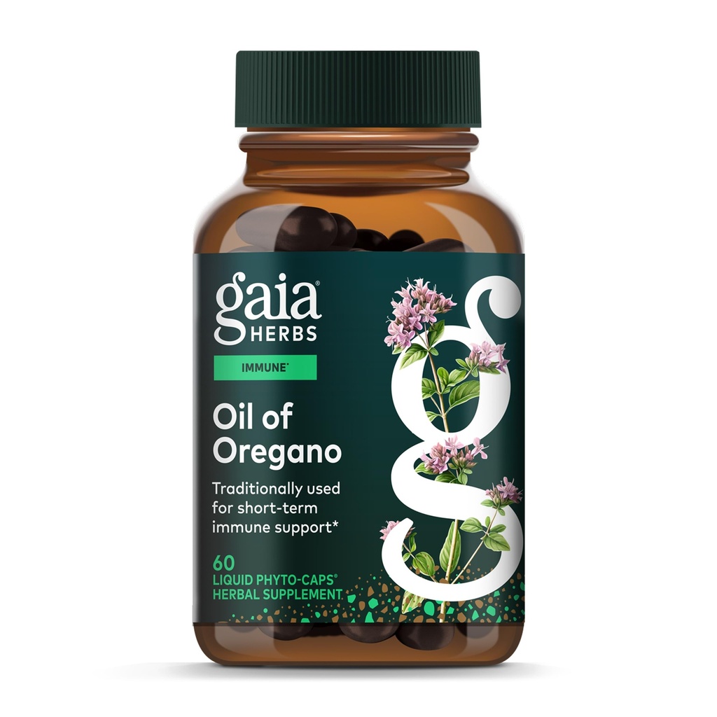 Gaia Herbs Oil of Oregano - Immune & Antioxidant Support Supplement - med Oregano Oil, Carvacrol & Thymol * - 60 Vegan Liquid Phyto-Capsules (30-Day Supply)
