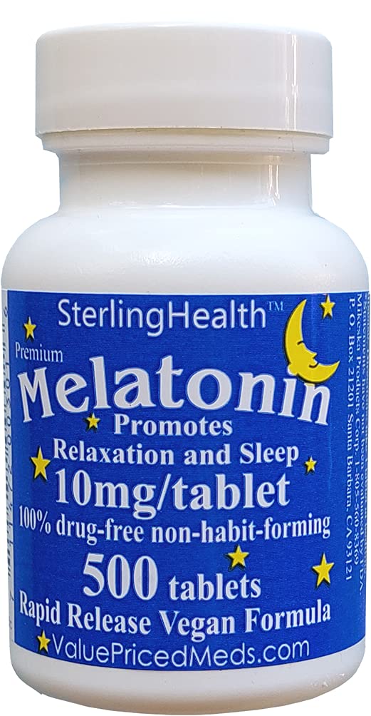 Melatonin 500 räkna 10mg Snabbupplös Vegan Super Styrka
