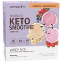 WonderFit by WonderSlim Keto Smoothie med C8 MCT Oil, Variety Pack, 1-3g Net Carbs, Gluten Free, Probiotic & Immune Support (5ct)