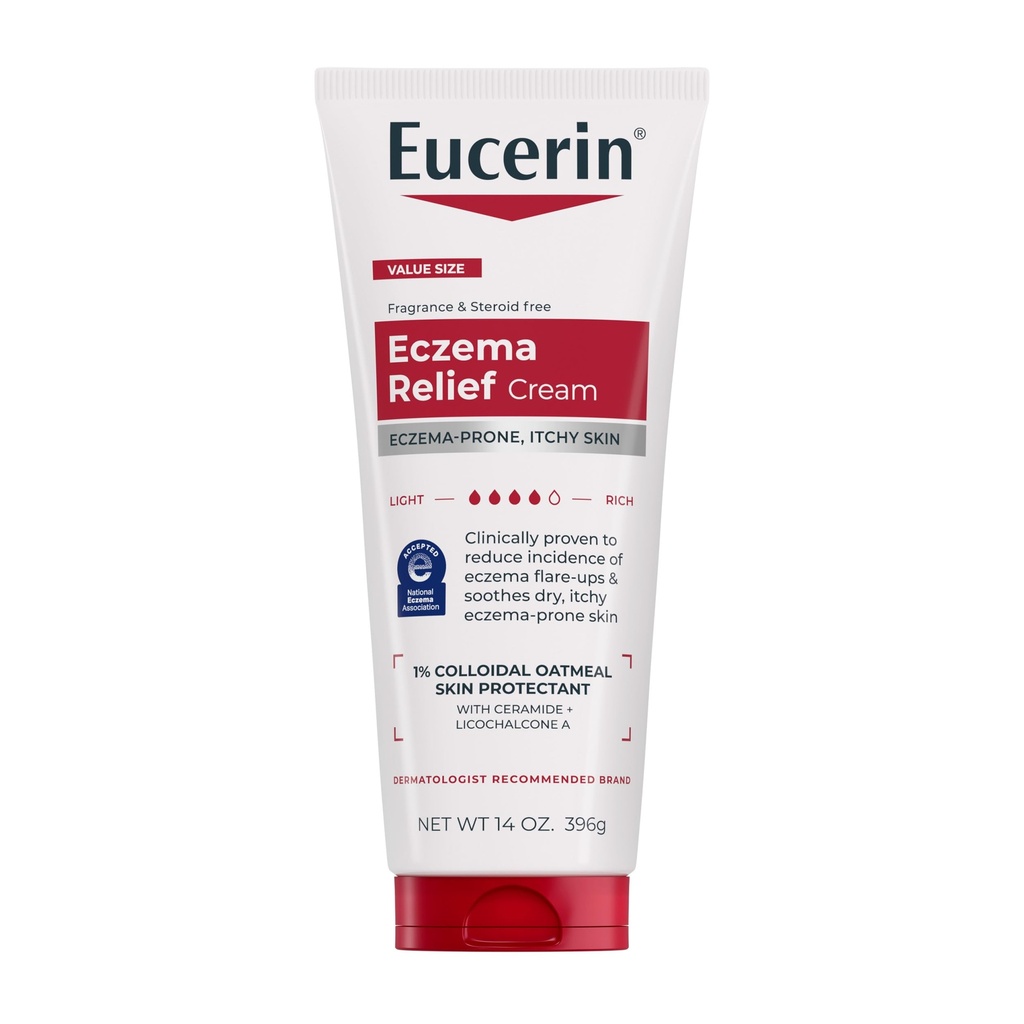 Eucerin Eczema Relief Body Cream, Eczema Cream med Colloidal Oatmeal, Ceramide-3 och Licorice Root Extract, 14 Oz Tube