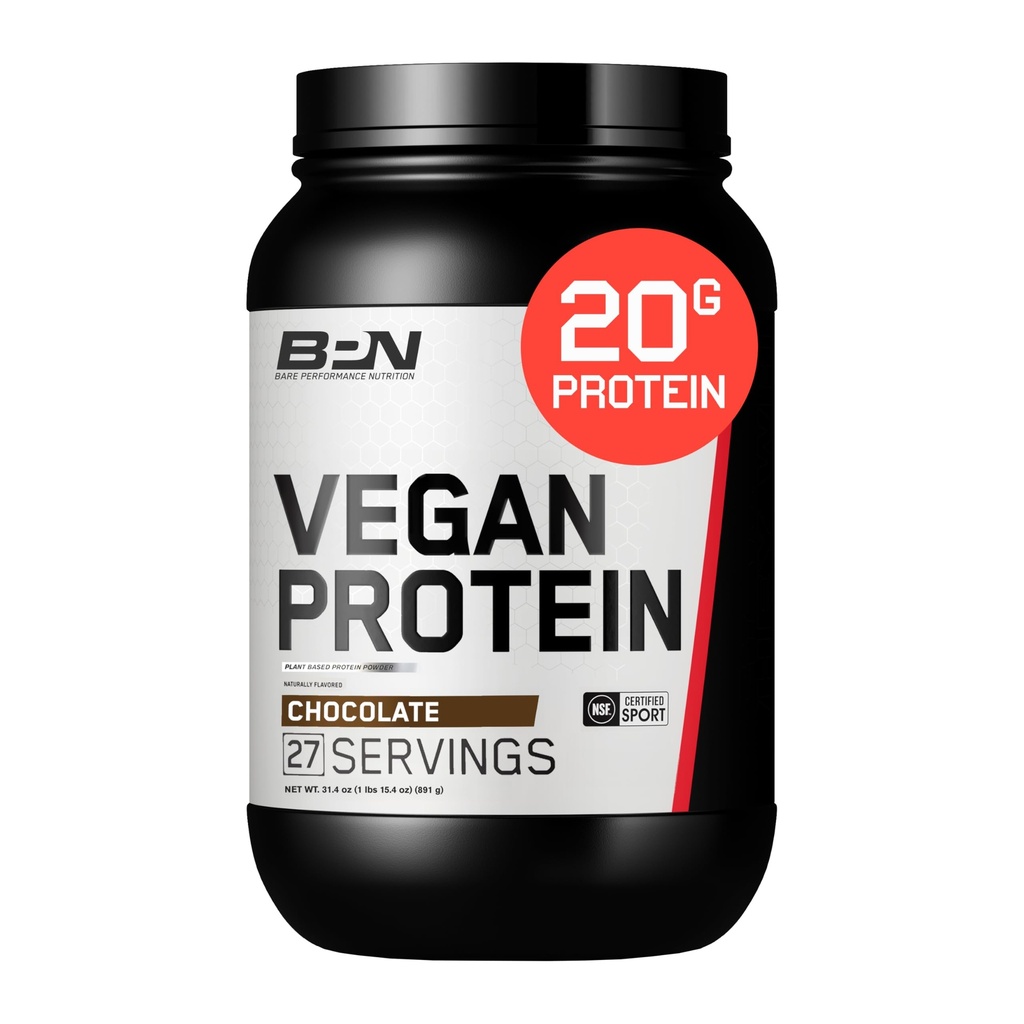BARE PERFORMANCE NUTRITION Vegan Protein, Plant Based Protein, Pea Protein, Watermelon Protein och Pumpkin Protein, Naturligt sötad och smaksatt (27 portioner, choklad)