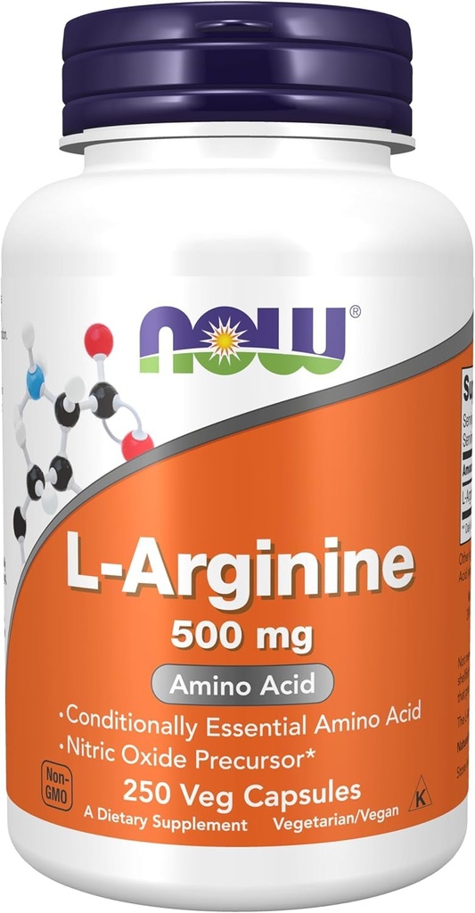 NU L-arginin 500 mg 250 Veg kapslar (förpackning kan variera