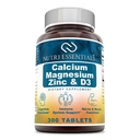 Calcium Magnesium Zink + Vitamin D3 tabletter - Främjar starka ben & tänder, stöd Nerve & Muscle Function * (300 greve)