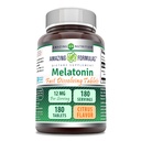 Fantastiska formler Melatonin Snabbupplösning Supplement | Citrus Flavor | 12 Mg Per Servering | 180 tabletter | Non-GMO | Gluten-Free | Made in USA