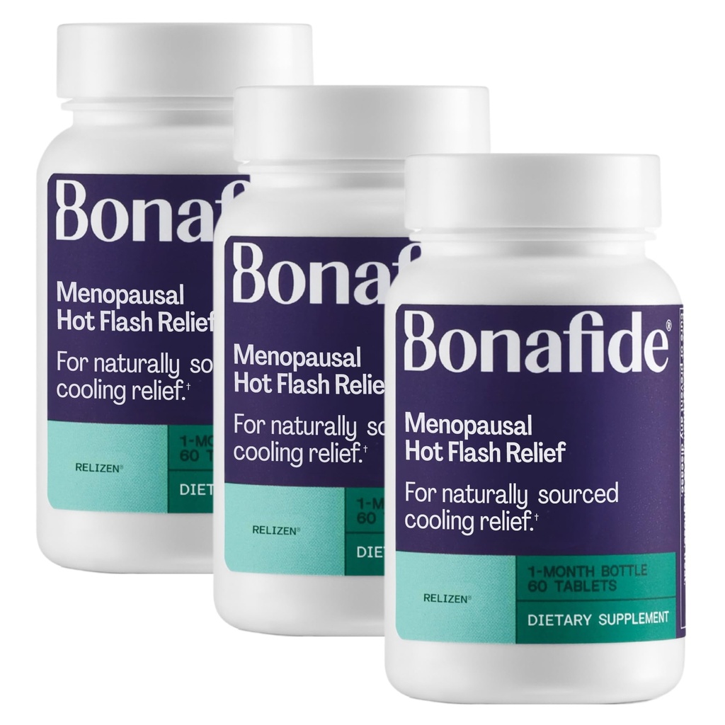 Relizen av Bonafide. Relief från Menopausal Hot Flashes & Night Sweats. - 3-månaders leverans (180 tabletter)