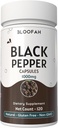 Black Pepper Capsules 1000mg Powder | Piper nigrum | Non-GMO, Gluten-Free | Inga konstgjorda tillsatser | GMP-Certified | Herbal Supplement | Traditionell Wellness (120 greve 1)