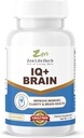 Zen Life Herb IQ+ Hjärna - Koffeinfri, kliniskt testad fokus, koncentration, minne och energi, naturlig växtbaserade växtbaserade tillskott, inga tillsatta vitaminer / mineraler / svamp / socker (30 Softgels)