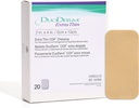 ConvaTec DuoDERM Extra Thin Control Gel Formel 2 "x4" Hydrocolloid Sterile Adhesive Dressing för ytliga sår, låg friktion, flexibile, Latex-Free, vattentät, rektangel, Beige, 20ct Box
