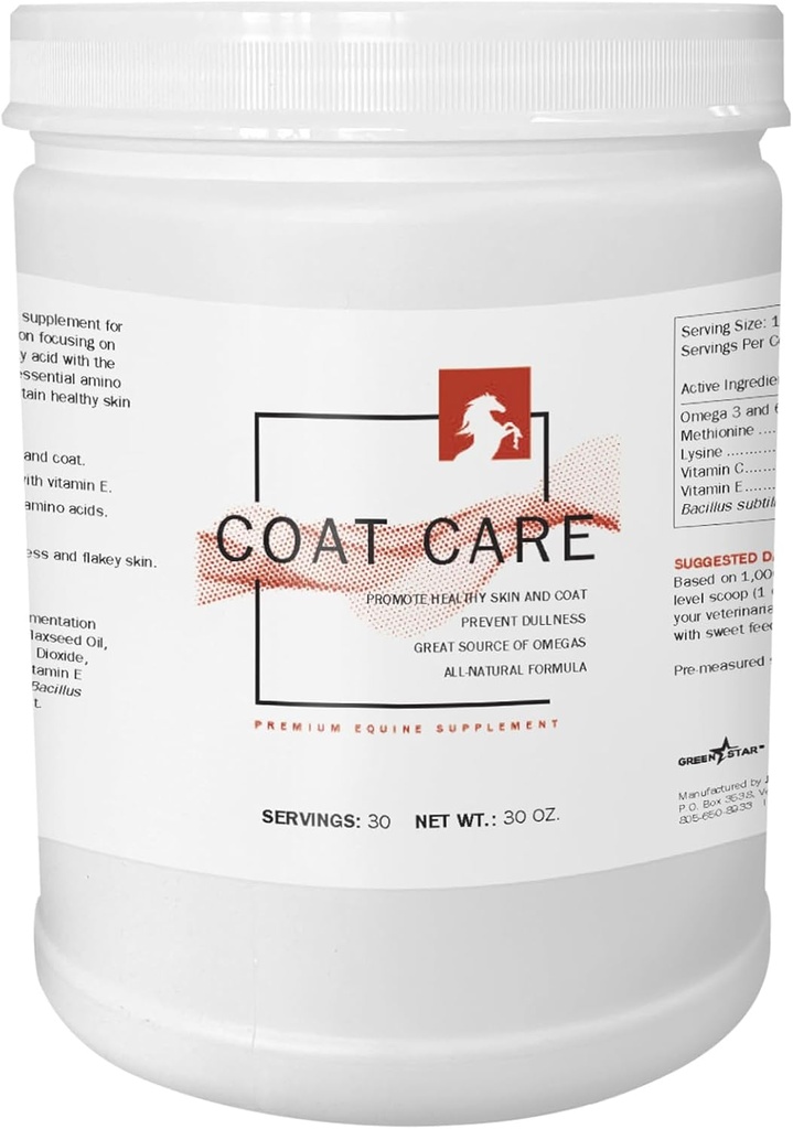 Green Star, Coat CareTM, Powder Equine Supplement, Feed Additive, 2 Lbs