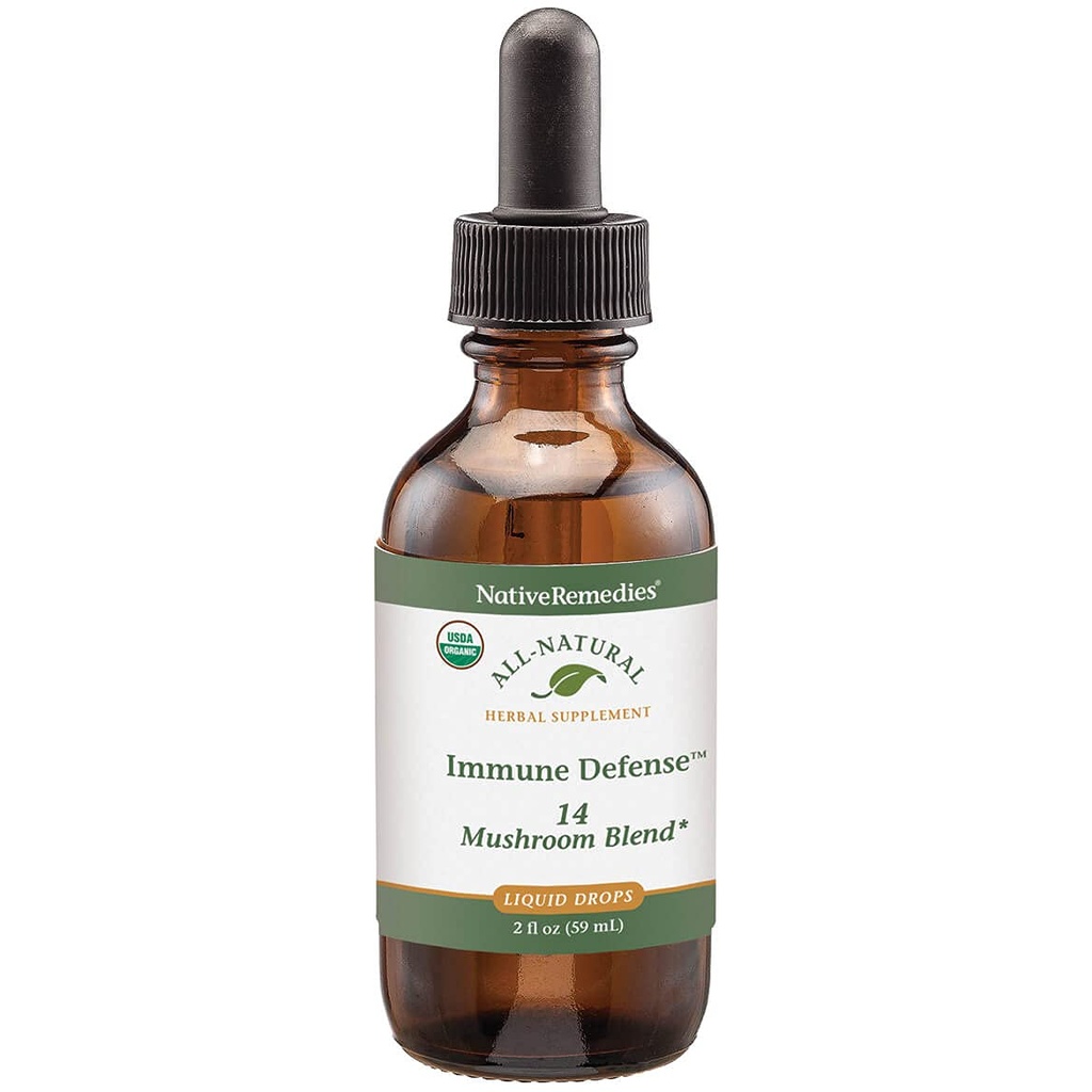 Native Remedies Immune Defense 14 Mushroom Blend att skydda och underhålla immunsystemfunktion, 2 Fl oz.