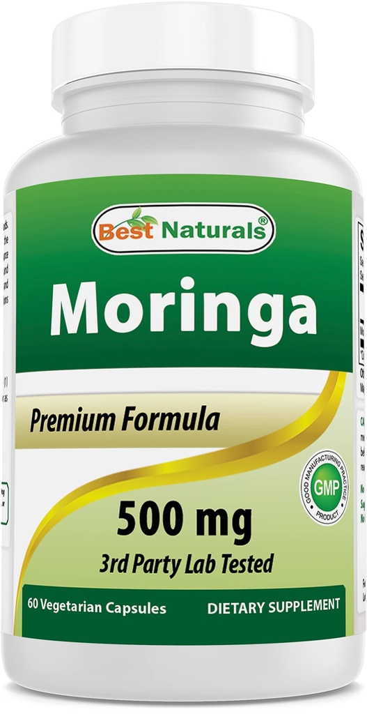 Bästa naturliga Moringa Superfood 500 mg 60 Veggie kapslar