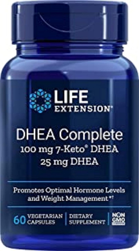 Livslängd DHEA Komplett, 100 mg 7-Keto DHEA, 25 mg DHEA, 60 kapslar
