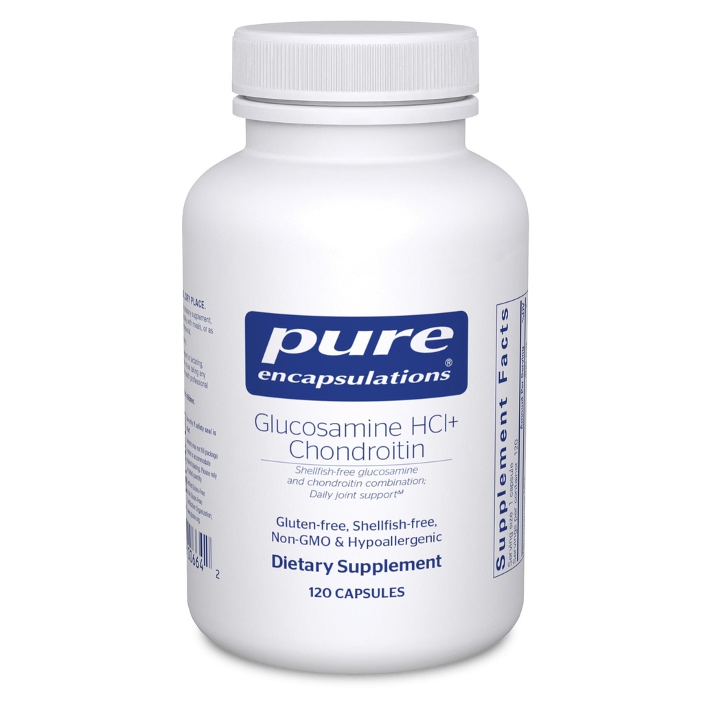 Rena inkapslingar Glukosamin HCl Chondroitin | Hypoallergen Dual | Styrka Support för Hälsosam rörlighet och funktion | 120 kapslar