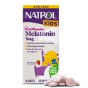 Natrol Barn snabbt lösa Melatonin 1 mg, Kosttillskott för Restful Sleep, Sleep Tablets for Kids, 40 Strawberry-Flavored Melatonin tabletter, 40 Day Supply
