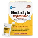Globe Electrolyte Replacement Tablets for Rehydration, Exercise Recovery, Youth & Adult Athletes, Hiking, Camping, & Sports Recovery och More...50 Packets of 2 Tablets Varje 100 Count