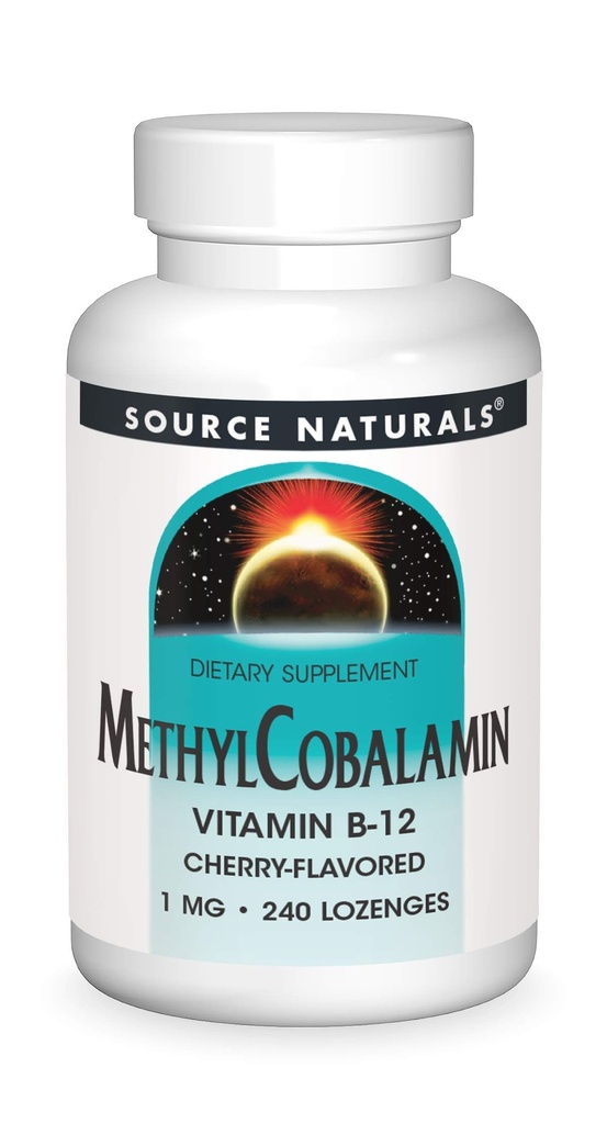 Källa Naturals MethylCobalamin Vitmain B-12 Cherry-Flavored, 1 mg - 240 Lozenges