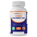 Vitamatic Virgin Coconut Oil Softgels, 3000 mg Per Servering, 60 portioner, 180 greve, icke-GMO, Gluten Free