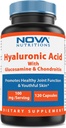Nova Nutritions Hyaluronsyra 100 mg / servering - främjar ungdomlig hud och hälsosam gemensam funktion 120 kapslar