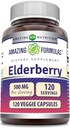 Fantastiska formler Elderberry Supplement | 500 Mg Per Serving | 120 Veggie Capsules | 10:1 Concentrate | Non-GMO | Gluten-Free | Made in USA