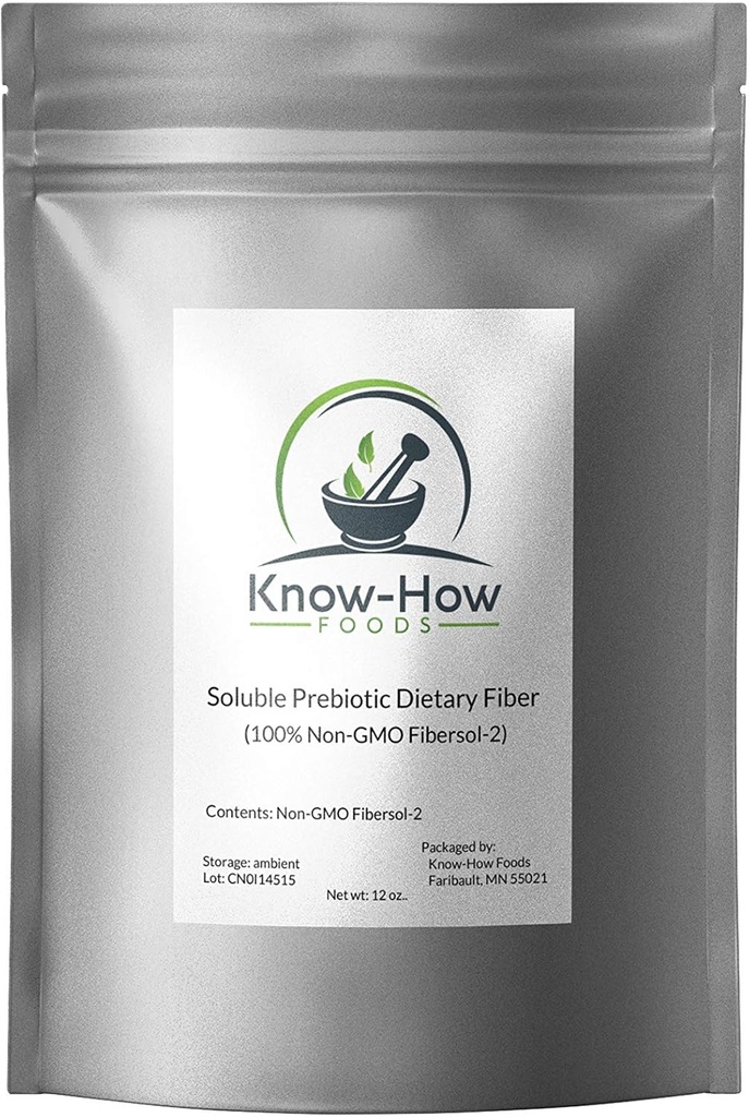 Know-How Foods Prebiotic Dietary Fiber (Non-GMO) Tillverkad 100% med Fibersol-2: 12 oz Pouch