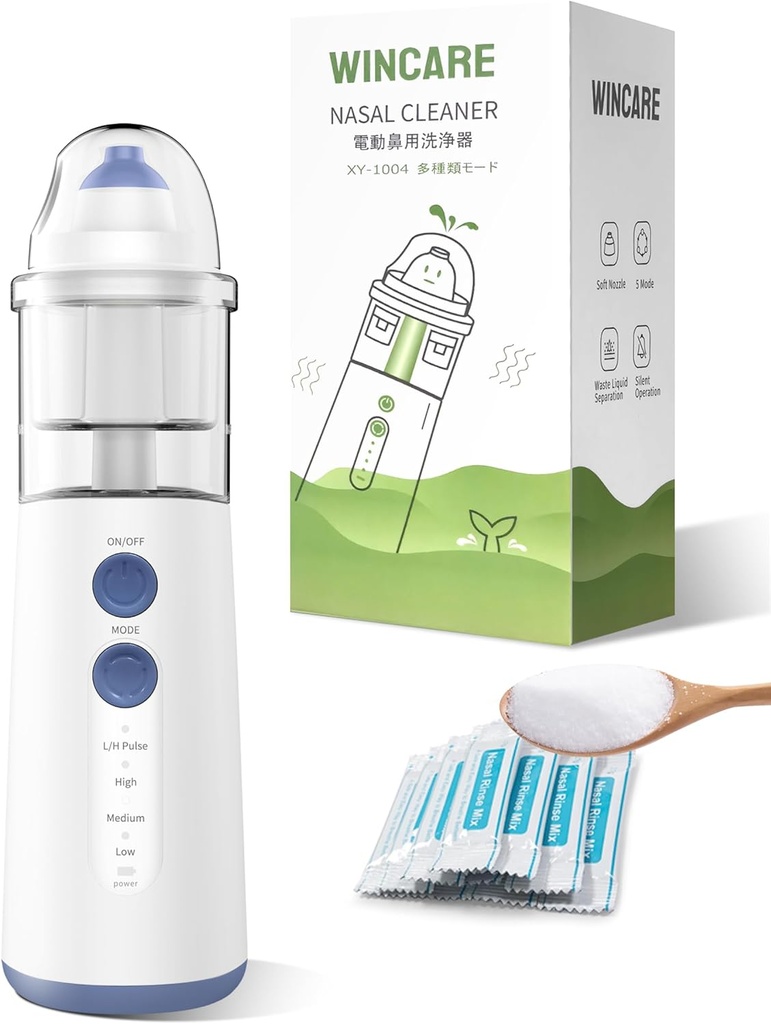 Nasal Care för Sinus Relief Nose Cleaner, Sinus Rinse Kit med10 Salt Packs, Portable Nasal Irrigation System for Children and Adults, Powered Sinus Cleaner Alternatives to Neti Pot (Blue