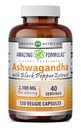Fantastiska formler Ashwagandha Root med Black Pepper Extract Supplement | 2100 Mg Per Servering | Veggie Capsules Supplement | Non-GMO | Gluten-Free | Made in USA (1 Pack, 120 Count)