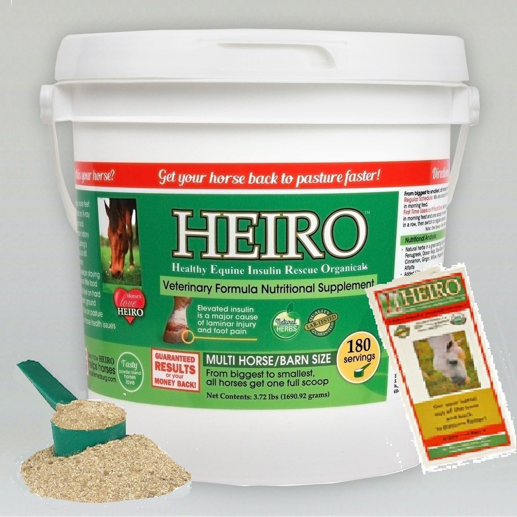 Heiro Healthy Equine Horse Insulin Resistant Rescue Organicals 40 Day Supply och Free Informational Booklet