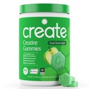 Kreatinmonohydrat Gummies för män och kvinnor - öka fokus, styrka och uthållighet, anti-smältande formel, Vegan, glutenfri, icke-GMO, 1,5 Gram Creatine per Gummy (Sour Green Apple, 90 ct)