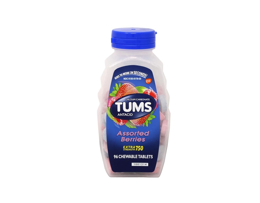 TUMS E-X 750 ASSORTED BERRIES 96 tabletter