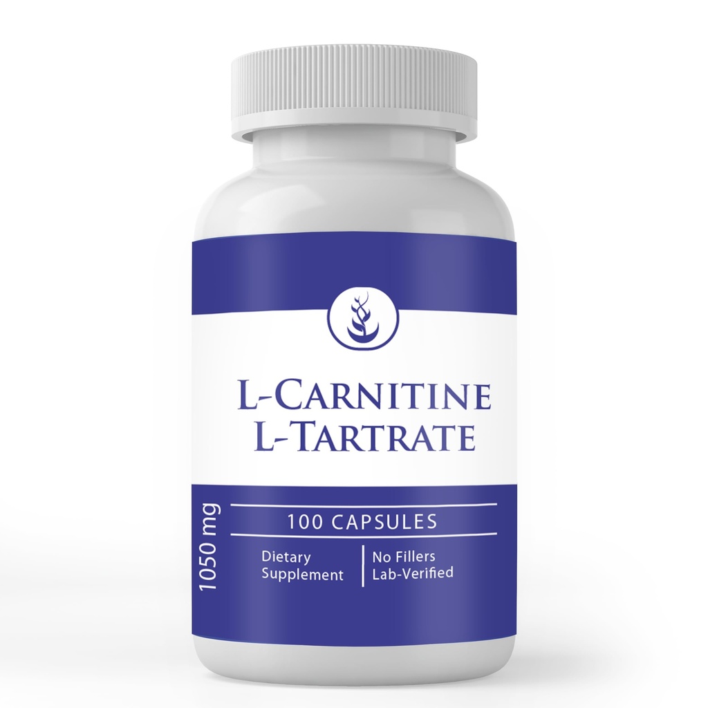 Rena originalingredienser L-Carnitine L-Tartrate (100 kapslar) Alltid rena, inga tillsatser eller filter, Lab Verified