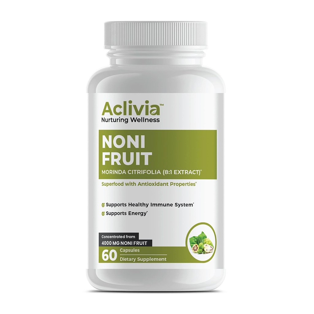 Organiska Hawaiian Noni Fruit Capsules 4000 mg - Morinda Citrifolia Supplement - Non-GMO, Gluten-Free, USA Made, No Artificial Additives (60 Count)